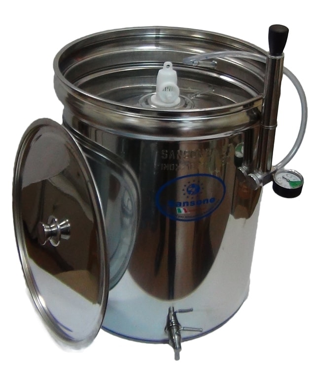 Ёмкость с пневмо и пылезащитной крышкой 200л