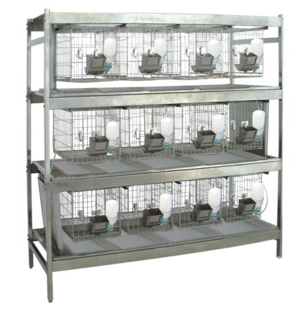 Лабораторный стеллаж "Специальный" с клетками для кроликов